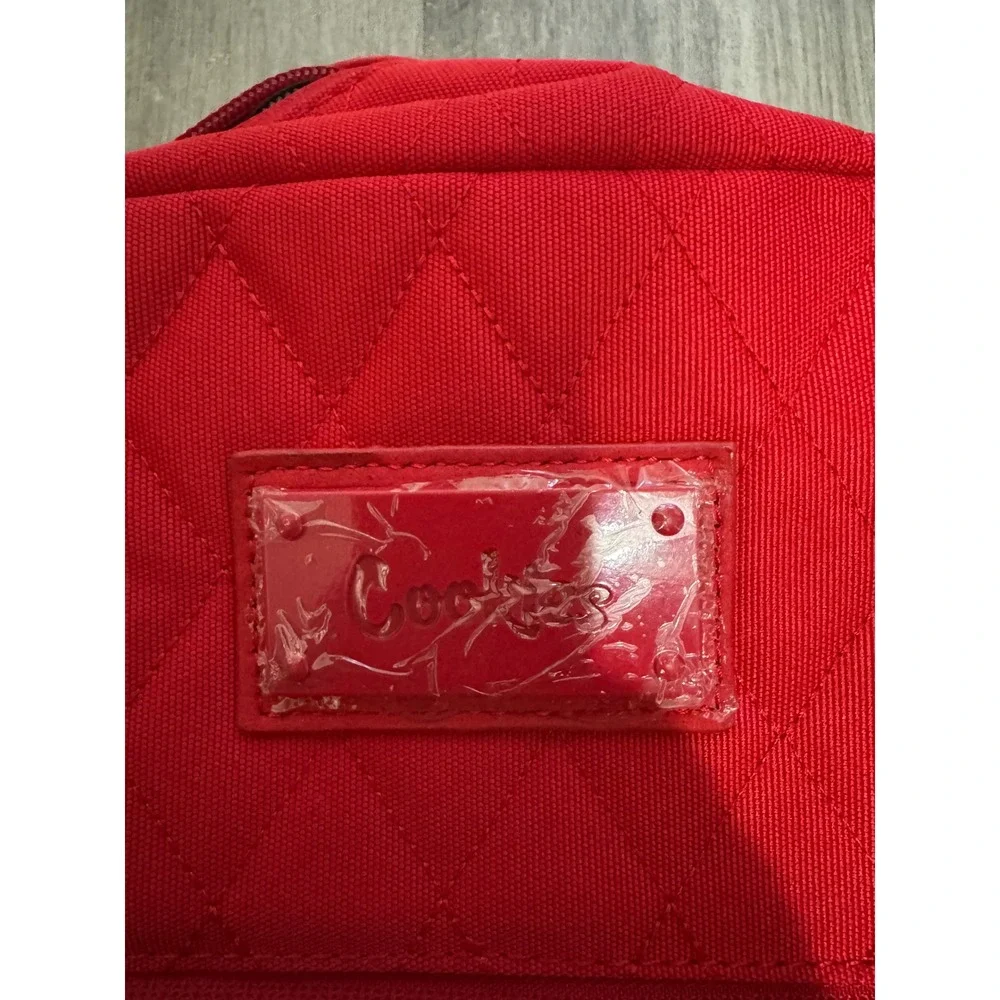 Cookies Smell Proof Quilted Backpack Red Diamond Stitch Laptop Bag